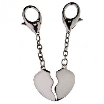 Broken heart key ring, metal